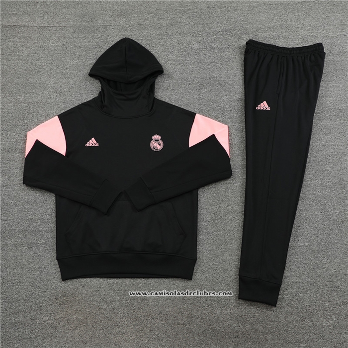 Fato de Treino Hoodie
 Real Madrid 2023 Crianca
 Preto
 y Rosa